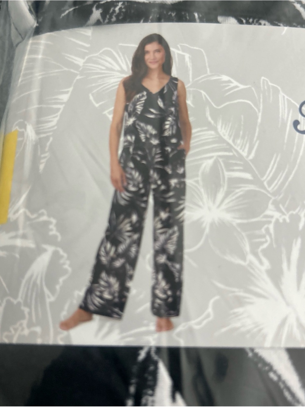 Tommy Bahama Womens Pajama Set - Floral - 3-Piece - Black - Small- New - Picture 2 of 9